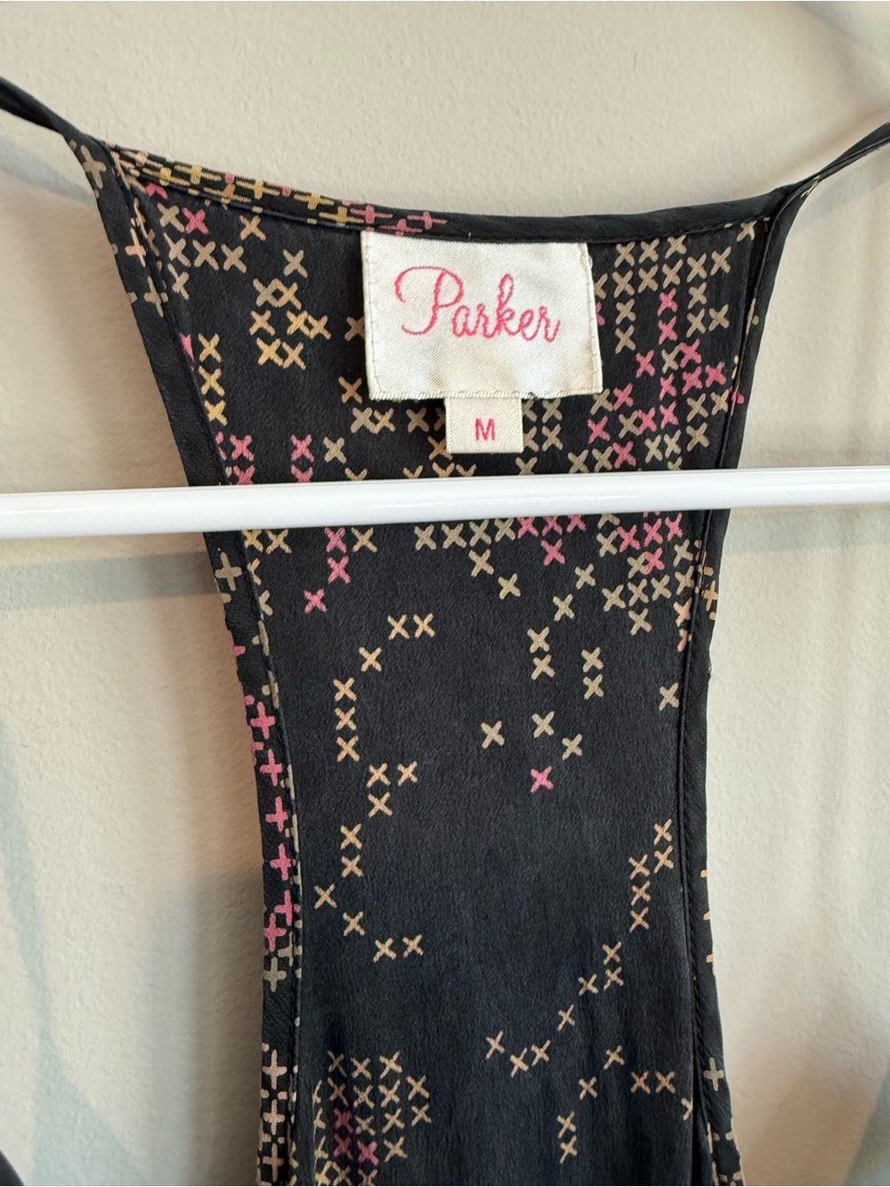 Parker Black Floral-Print Silk Maxi Dress Size Medium - Picture 4 of 12